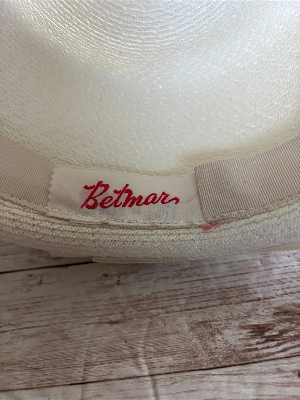 Vintage White Straw Pillbox Hat with Black Net Accent - Picture 2 of 7